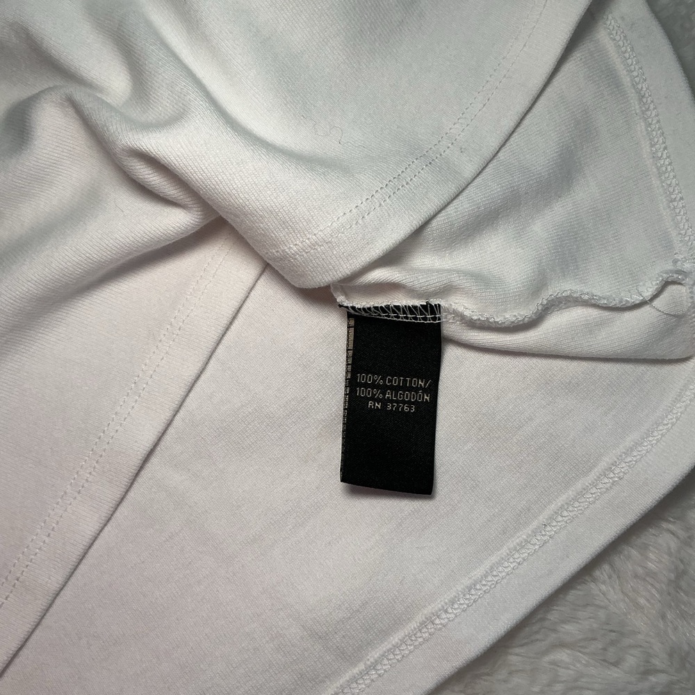 White Women's Short Sleeve Tee with Ring Detail - Picture 8 of 8
